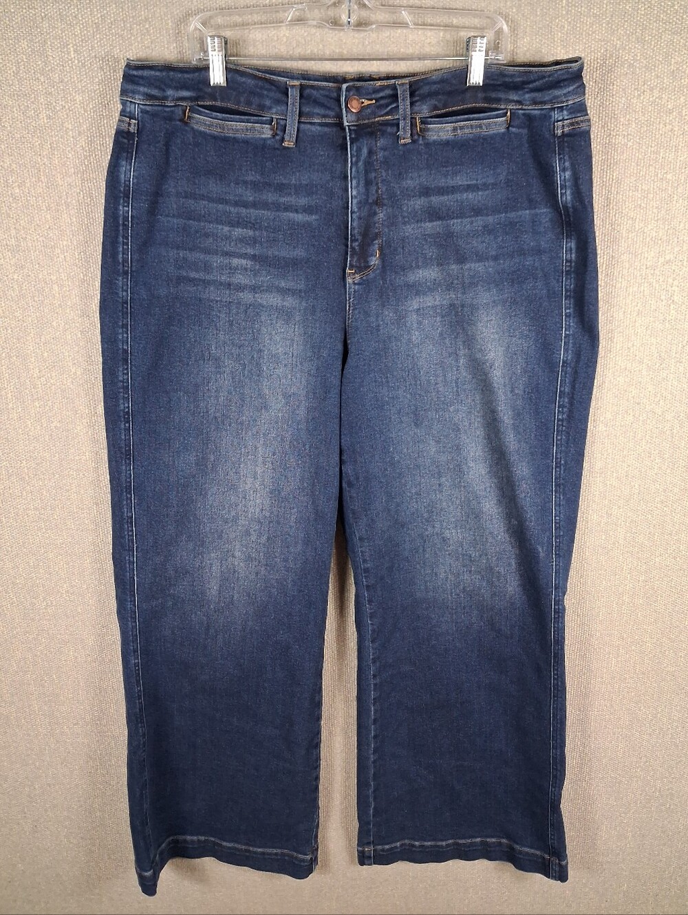 Judy Blue Retro Wide Leg Jeans Womens 22W Blue Dark Wash High Rise Classic